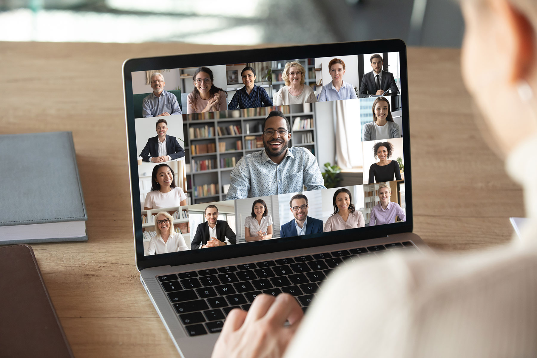 Remote workers on a video call