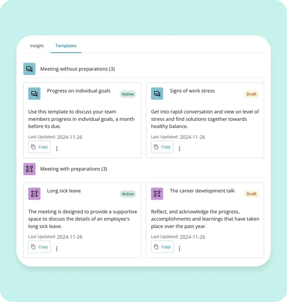 Structured topics, tailored by HR